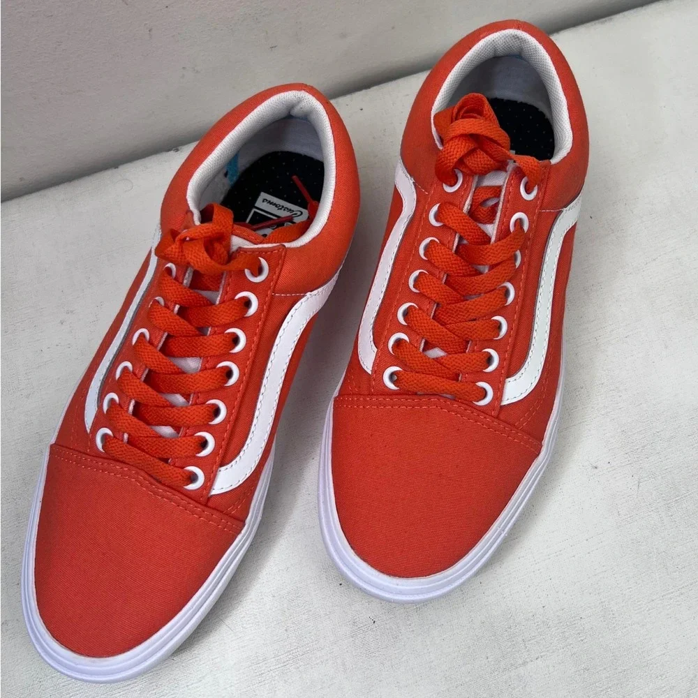 Vans Old Skool ComfyCush Customs Orange White‎ Mens 7.5 Womens 9 Sneakers